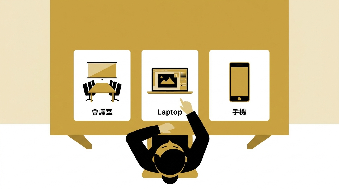 3つのタイプの依頼先を見比べているイメージ