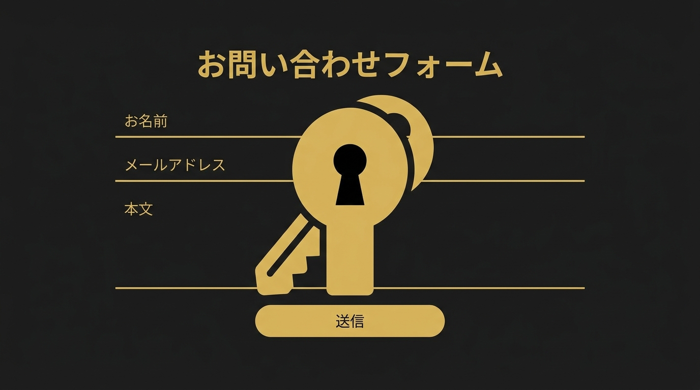 鍵マークとお問い合わせフォームが組み合わさったイメージ