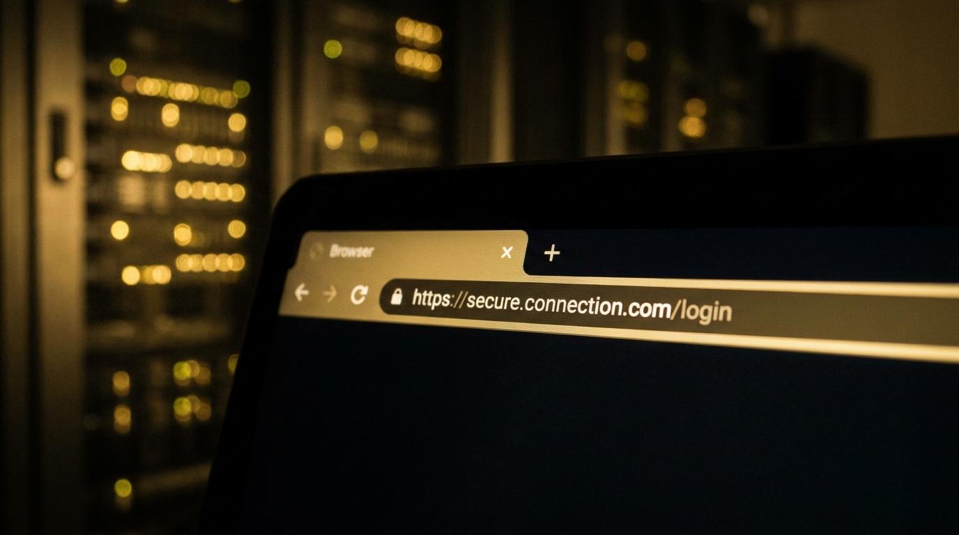 ブラウザのアドレスバーに表示された鍵マークとhttpsで、SSL対応を表すイメージ
